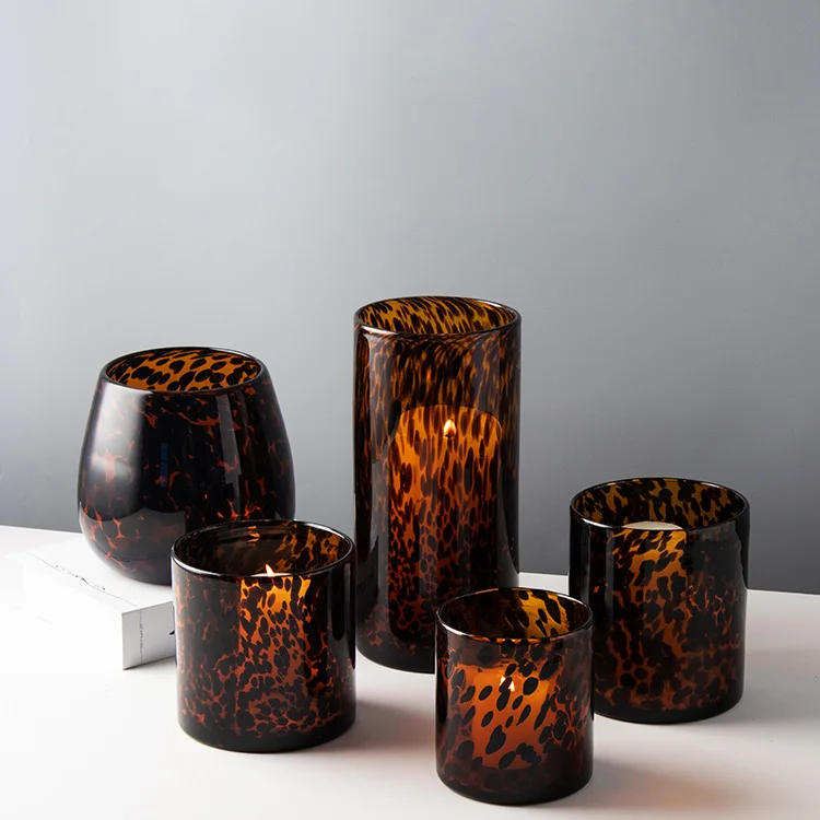 Exquisite New Elegant Reusable Pumpkin Flavored Aromatherapy Jar Cylinder Candle Stick Holder Glass Container For Wedding