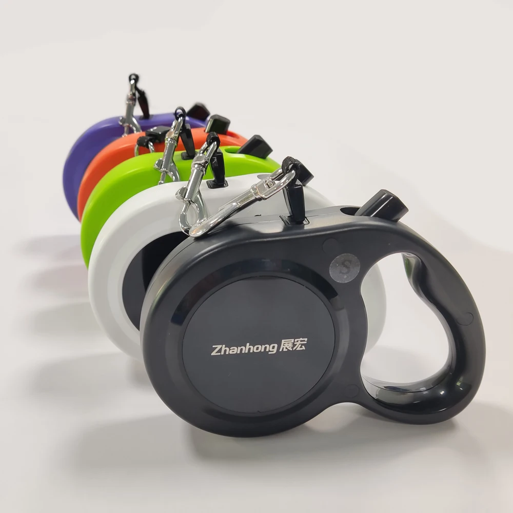 Manufacturer Wholesale Outdoor Automatic Retractable Leash Extendable Traction Training Pet Lead Nylon Black Dog Leashes