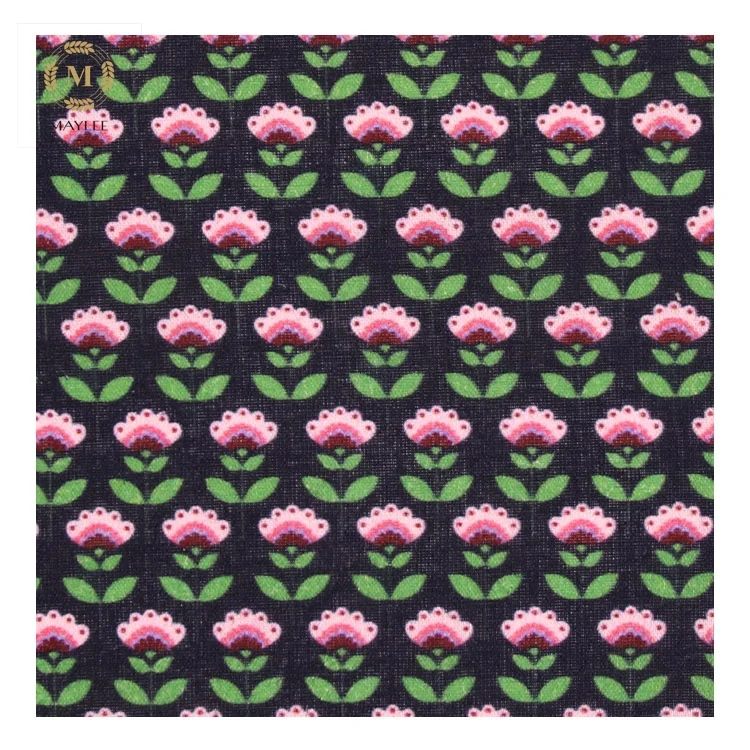 12129D # цветочный цифровой принт # 70% тенсель 30% лен Тканое полотно для женщин блузки рубашки платья брюки костюмы