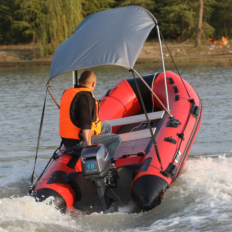 380*175cm 7 person inflatable rubber horus water rescue motor boat with aluminum floor