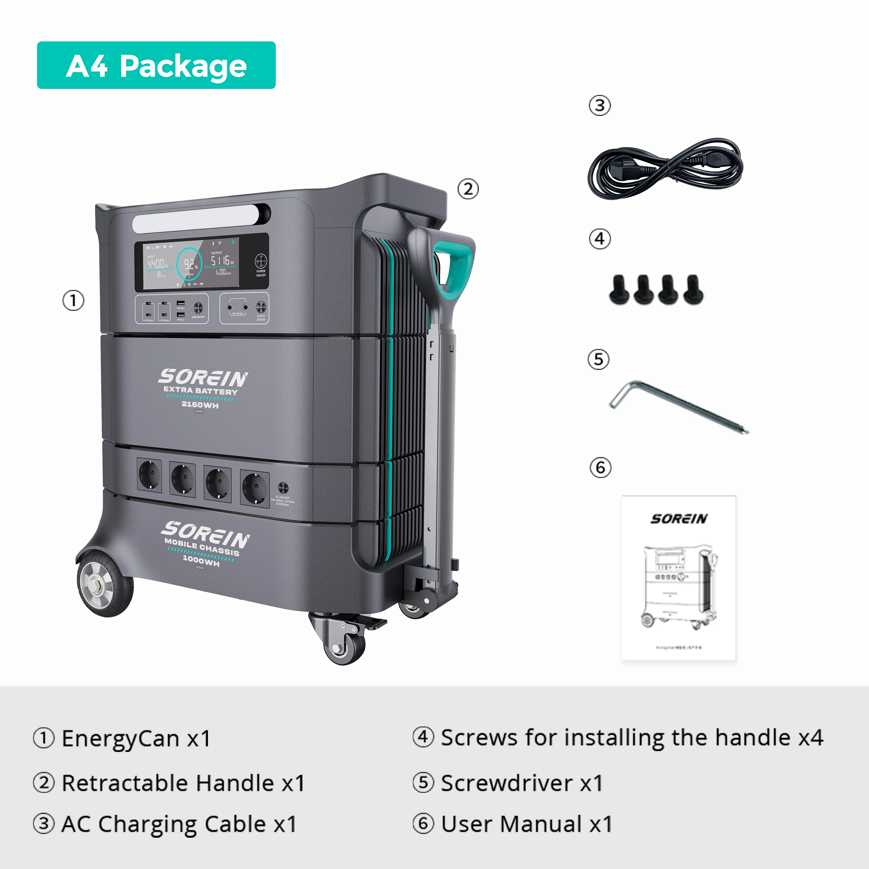 All in One Indoor Lfp 4000w 5000 Watt Solar Generator Price for Home Use Eu Warehouse Solar Inverter Solar Power Station 3000W