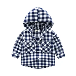 Wholesale Kids High Quality Long Sleeve Plaid Kids Clothing Boys Skull 100% Organic Cotton Children Running T-Shirt