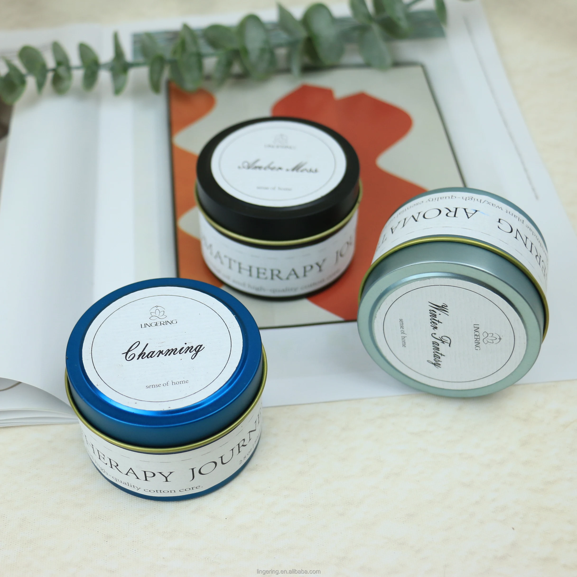 Aromatic  Candles Wholesale Tin Can Candles Private Label Wholesale Soy Wax Scented for Party Home Decor incense in Tin Candles