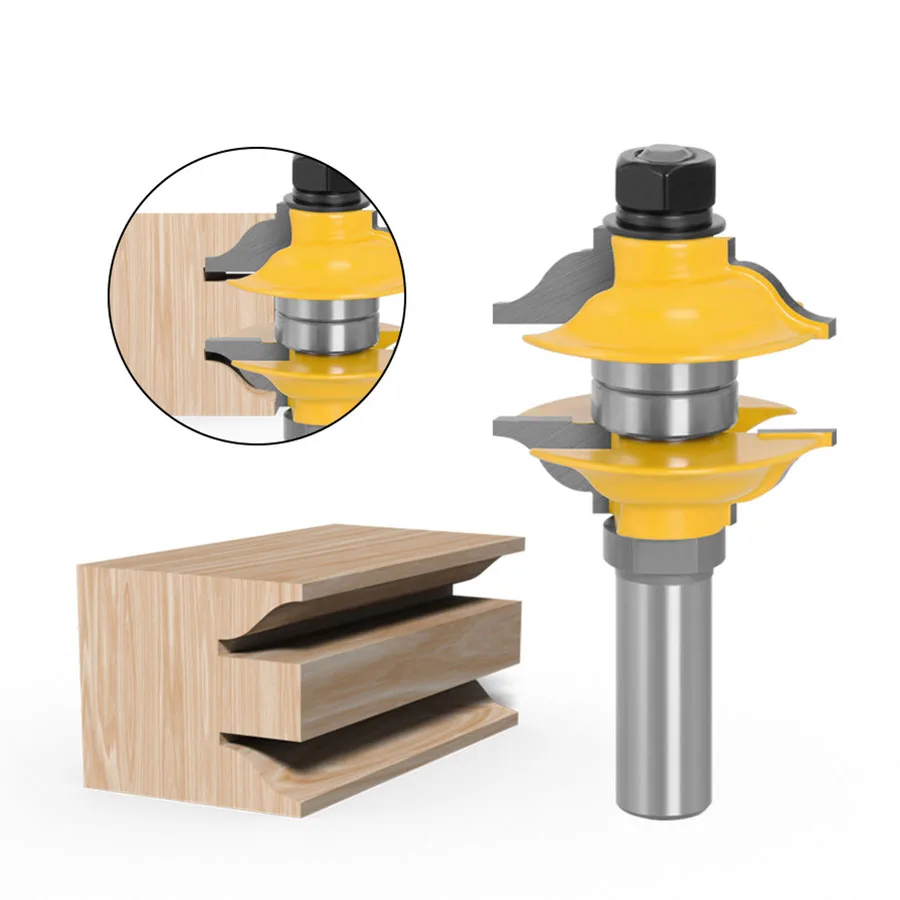 Carving machine use woodworking skeleton cutter carving 1/2 inch shank 3-piece mortise and tenon woodworking cutter set