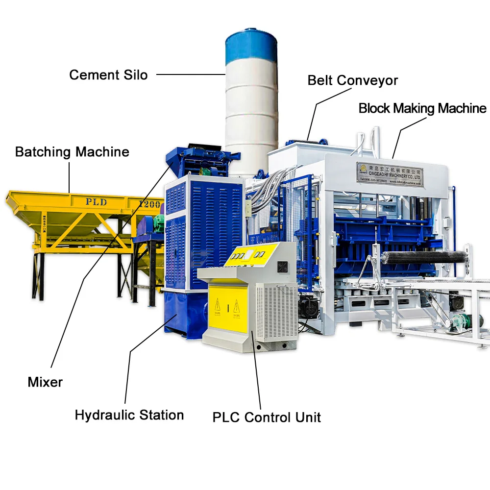 QT12-15 автоматическая машина для изготовления кирпичей бетонных блоков на