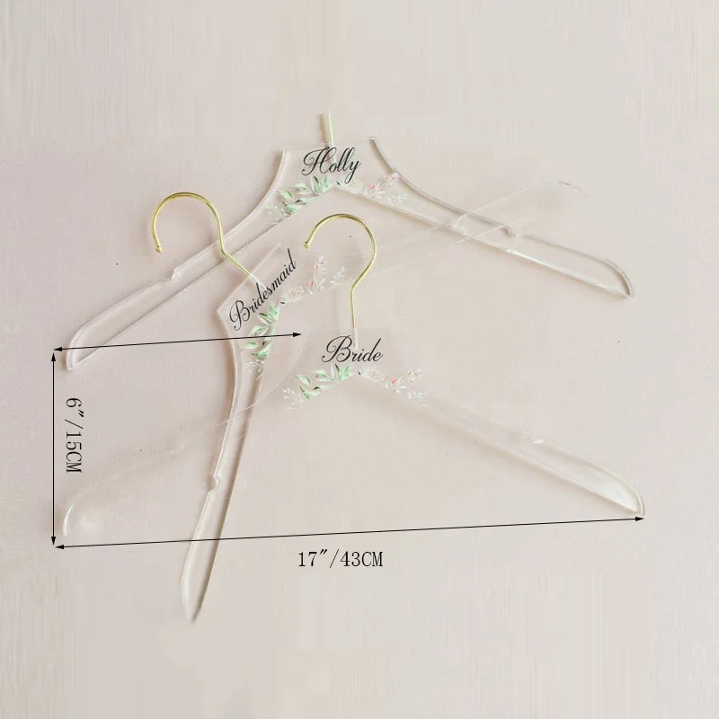 Clear acrylic hanger and acrylic hanger for coat customize acrylic hangers for wedding dress