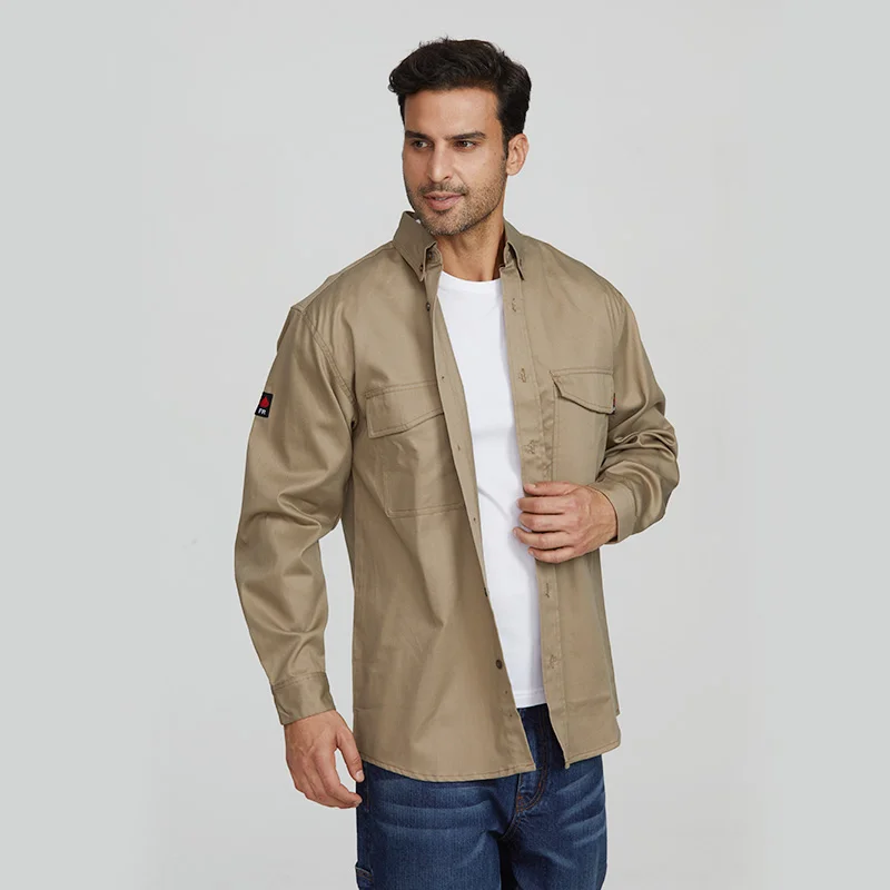 wholesale nylon cotton frc fire resistant flame resistant welder fireproof work shirts for men