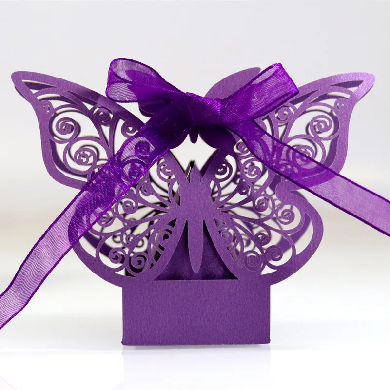 Invitation Candy Box Chocolate Paper Packaging Gift Box Wedding Candy Box with Butterfly