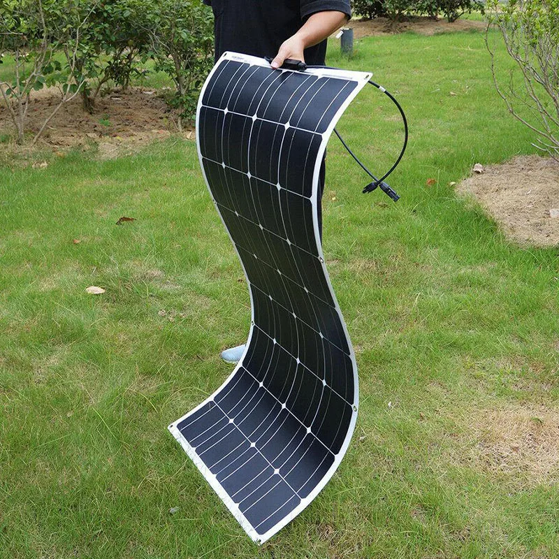 Flexible Solar Panel 200W  IP68 Monocrystalline Solar Modules Bendable Semi-Flexible Mono Solar Panel 200 Watt for RV Roof