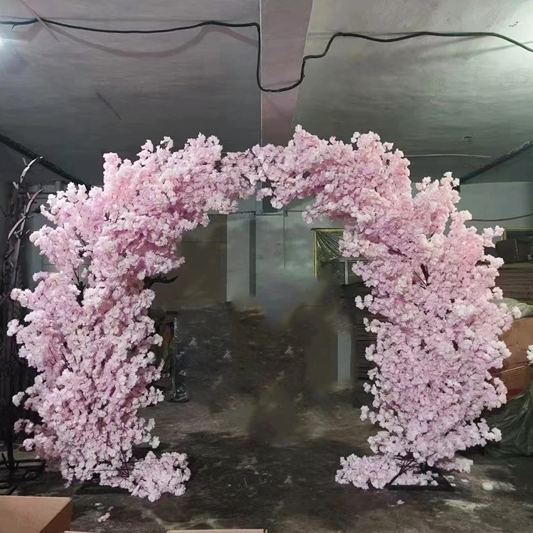 I93 High Quality Arch Cherry Tree Decoration Set of 2pcs High Density Petals for Wedding Venue