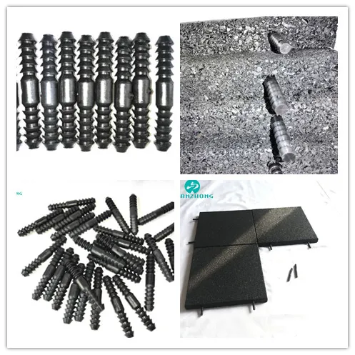 Plastic connector Pins self interlock Jack rubber tiles mats floor mat rubber gym tiles