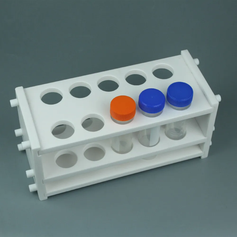 LAB PTFE Lab Test Tube Holder Pure White Test Tube Rack Shelf For Centrifugal Tube