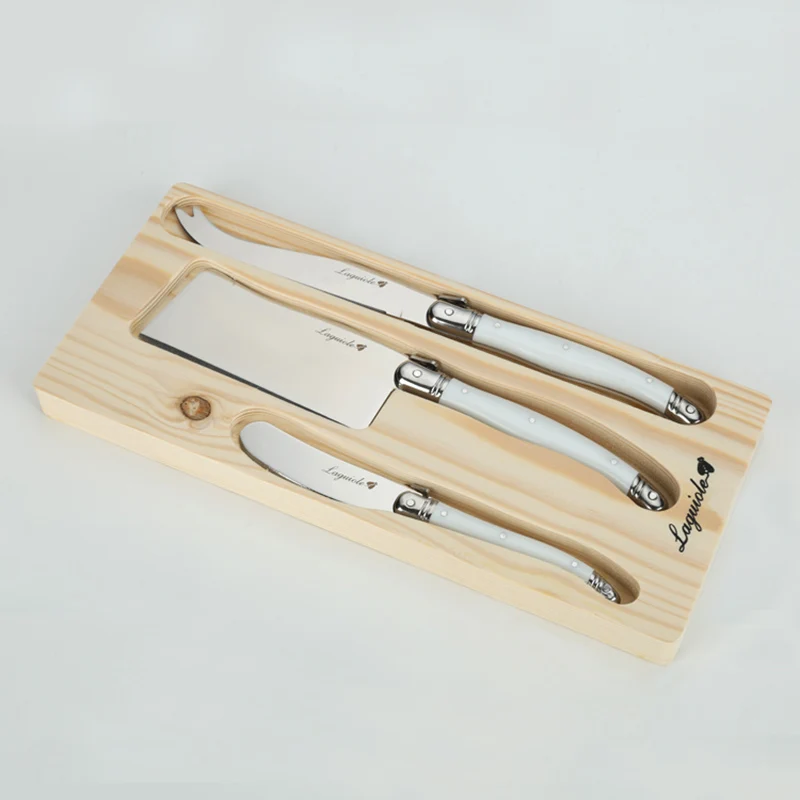Hot Selling  Price Professional Laguiole Butter Cheese Knives with Plastic Handle Cheese Tools with Gift Box