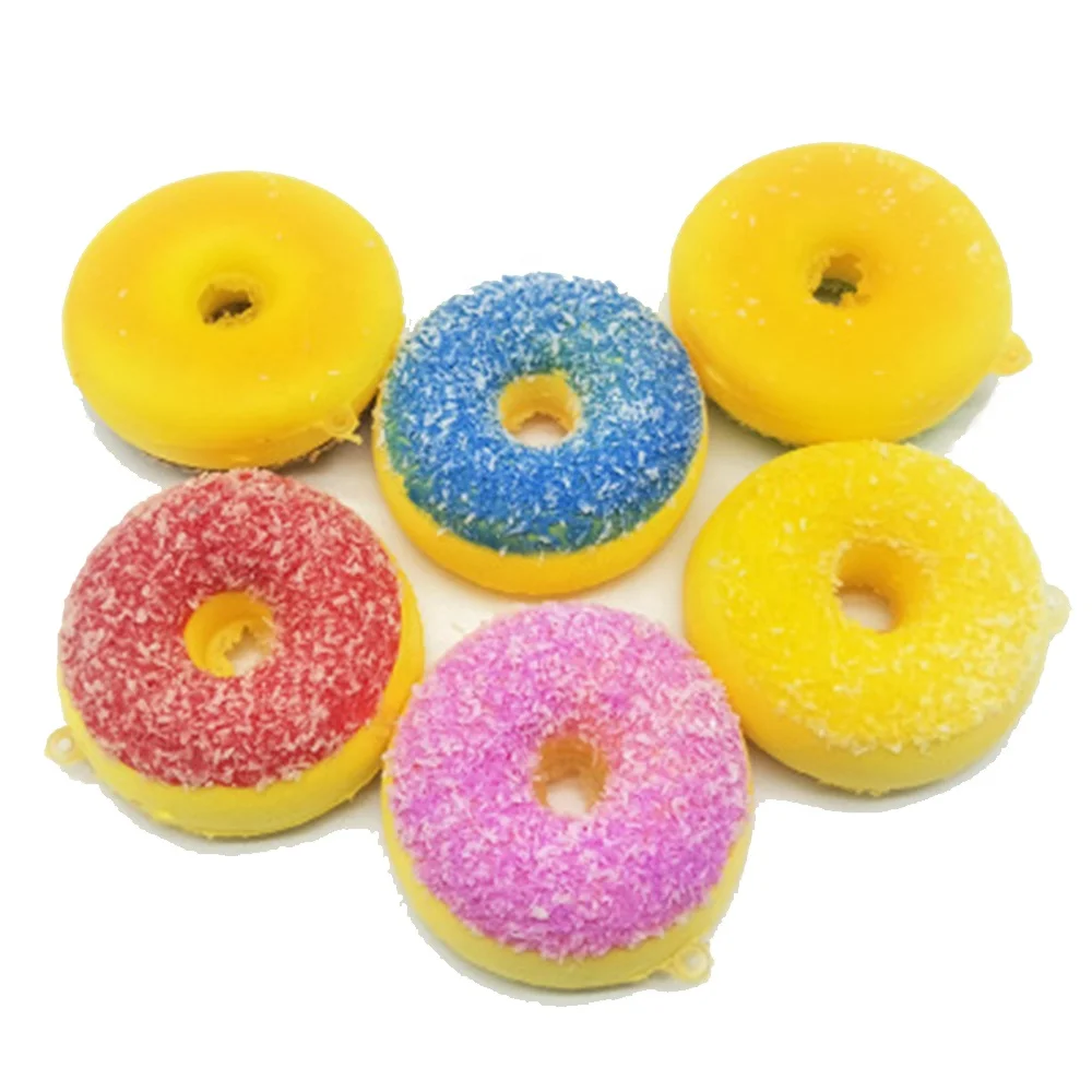 
 Разноцветные миниатюрные кавайные сжимаемые игрушки для сжимания, медленная подача еды, игрушки для пончиков, сжимаемые игрушки  