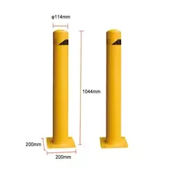 Safety Bollard  Yellow Powder Coated Safety Parking Barrier Post