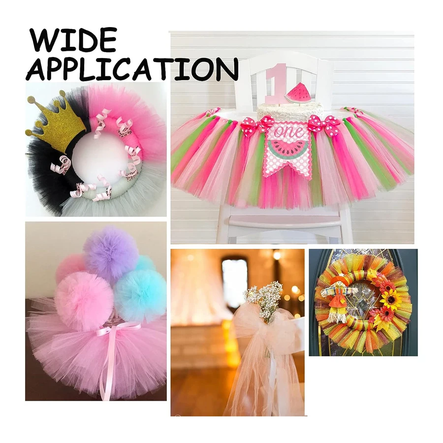 tulle roll 6inch x 50yards with shiny glitter and sequins for tulle bow tutu decoration diy
