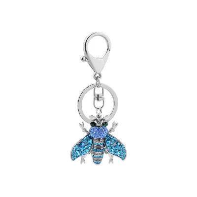New diamond bee keychain female Korean creative bag pendant fashion insect keychain