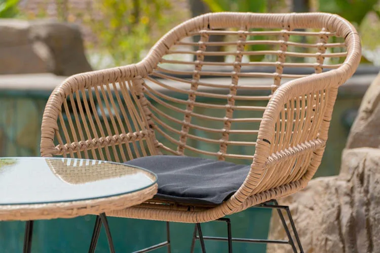 
Patio set with Glass Top Natural Rattan Morden Outdoor Tea Modern Style Table Set With Chair 