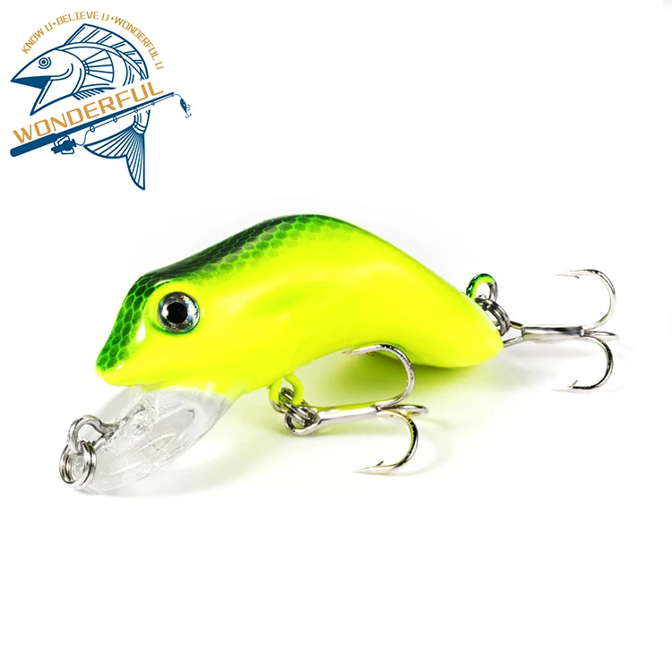 Factory New Artificial 3D Eyes Bend Body Hard PVC Plastic Frog Minnow