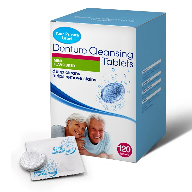 Minty Fresh and Clean Removes Odor & Plaque Denture Cleaning Tablets for Dental Appliances