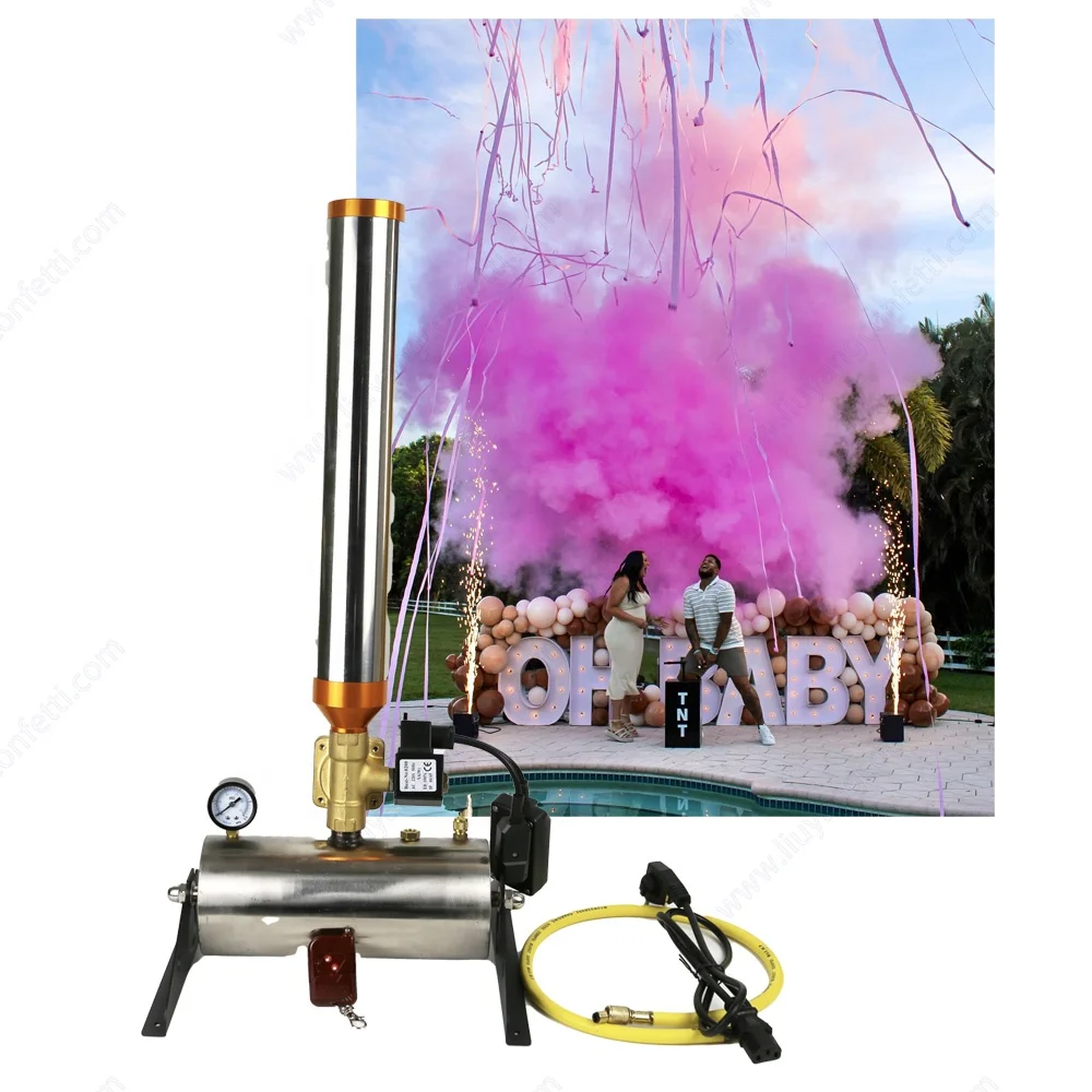 Baby Shower Holi Streamer Spray Confetti Powder Electric Remote Control Gender Reveal Outdoor Fireworks Wedding Graduation Party