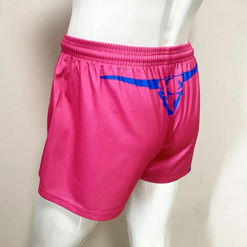 Oem Service Custom Wholesale High Quality Unisex Leisure Training Polyester Full Sublimation Pink Footy Shorts