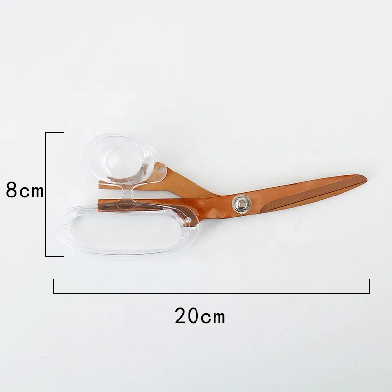 transparent  8 inch gold and rose gold scissor