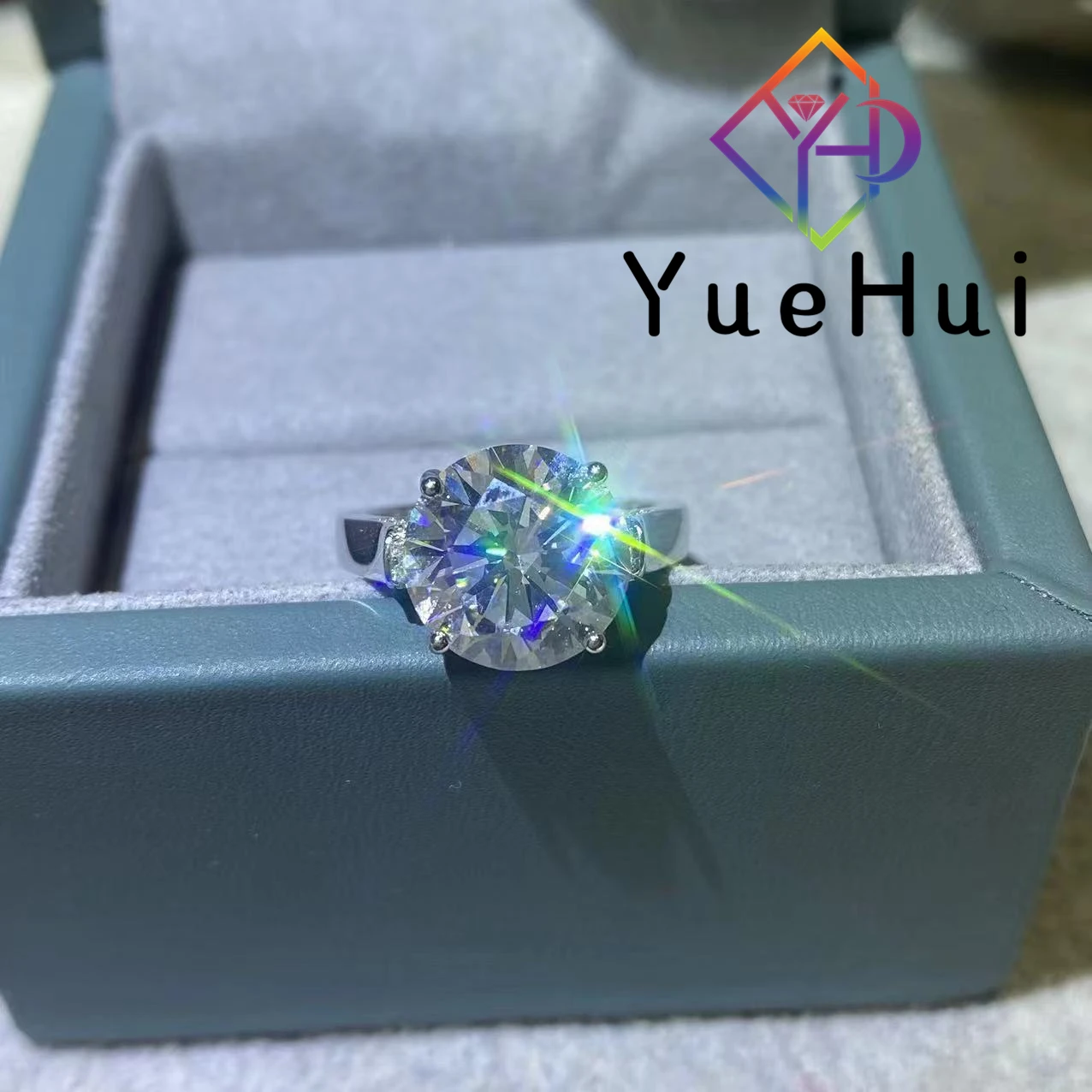 5ct 4 claw custom women vvs d color moissanite ring pass diamond tester 925 sterling silver moissanite eternity ring