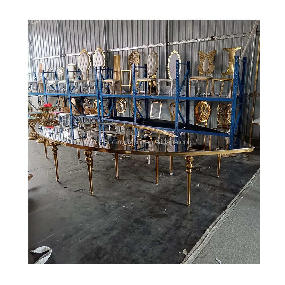 GOLD  wedding chairs and table Rental stainless Steel Wedding Chair  Round Back Design Gold party Stainless Steel