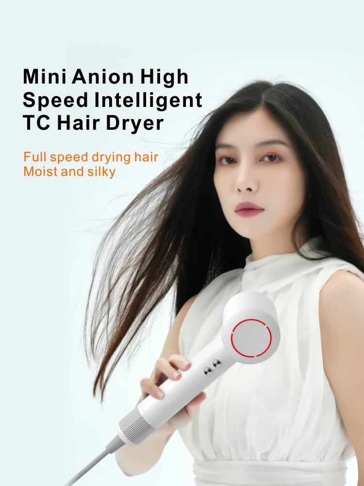 Negative Ionic Blow Dryer with 110000 RPM for Fast Drying High-Speed Thermo-Control Hair Dryer with Magnetic Nozzle