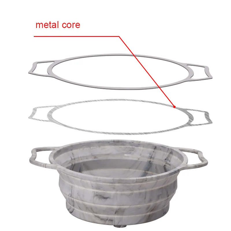 Folding Colander Silicone Fruit Vegetable Silicon Drain Basket Strainer Drain Basket