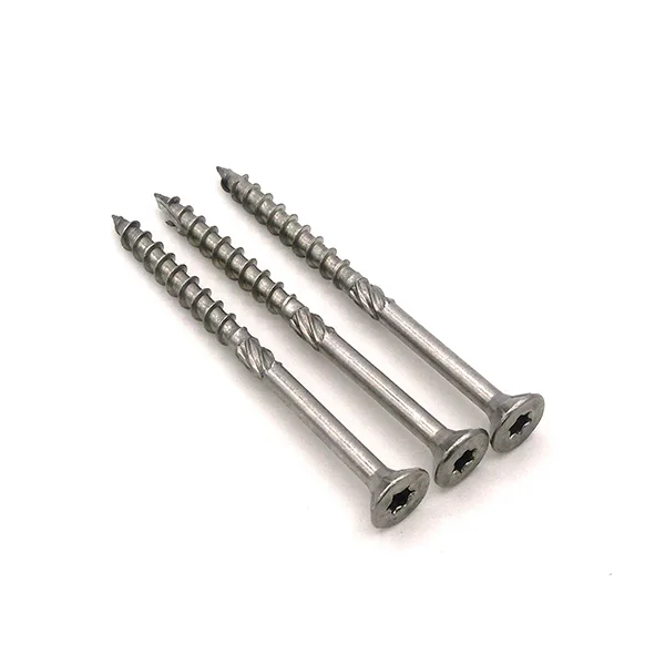 Double Countersunk Head Driver Torx Wood Decking Screw with Drag Reducing Knurled Shoulder,Stainless steel A2 A4 Type 17
