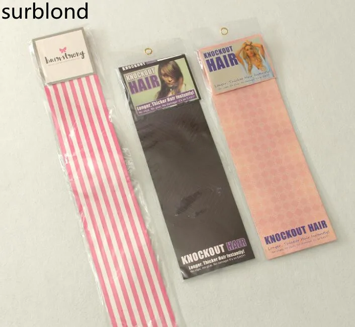 Customized Color and Logo PVC Package of hair extensions Customized Hand Tied Weft Package With Individual Logo Hair Extension