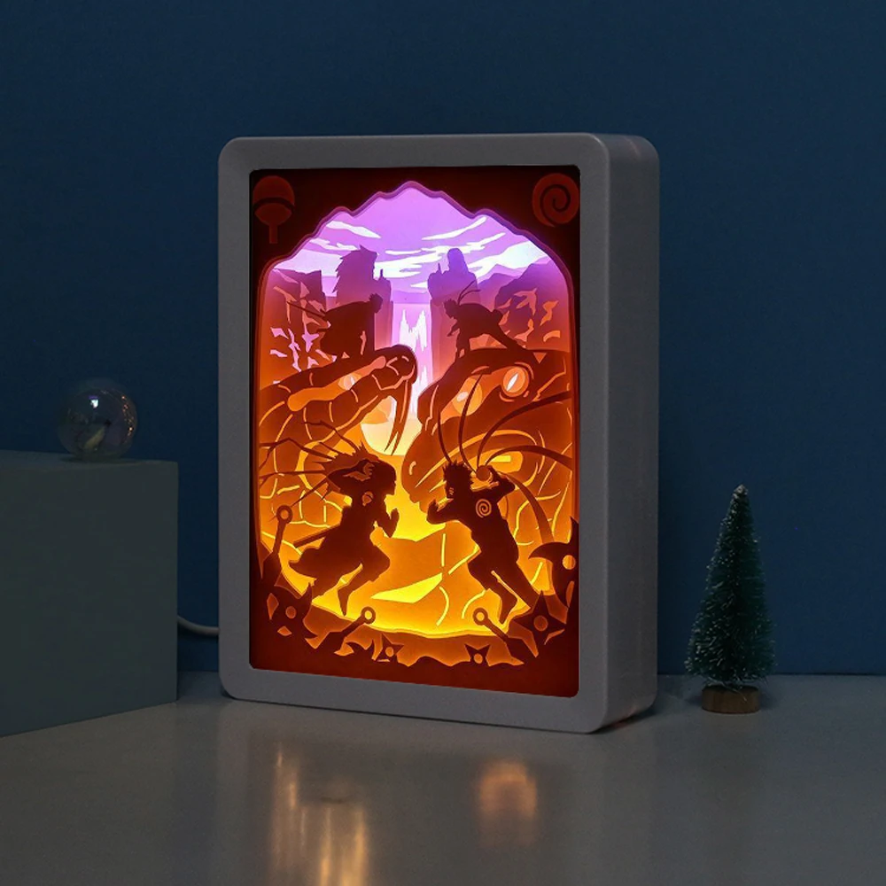 Comics Narutos Figure Custom Picture Frame Photo Light Box LED Night Light 3D Lamp For Boys Room Decor