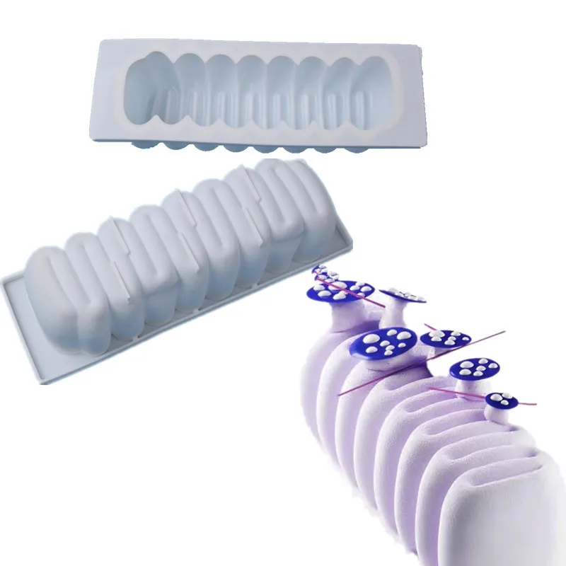 new product caterpillar shape silicone model long lightning puff baking cake mold French dessert mold cake tools silicone mold