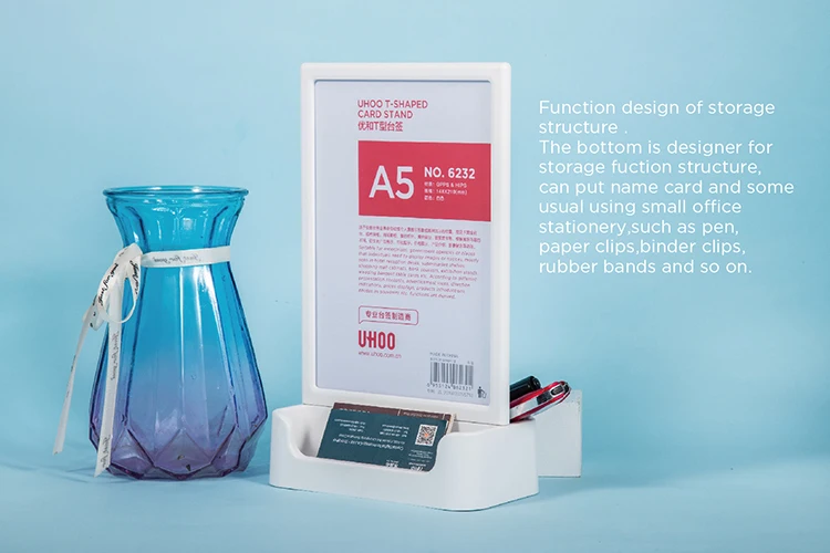 Low MOQ Factory A4 T-Shape Acrylic Advertising Display Stand - Stable and Durable Tabletop Menu Holder