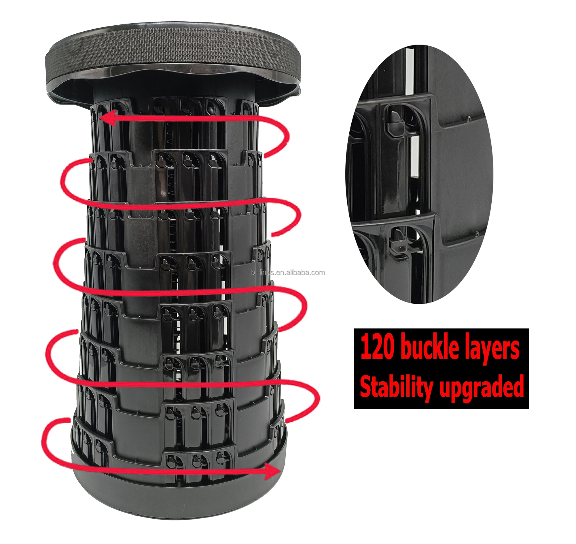 NO MOQ Load 500 lbs Outdoor  Portable Plastic Microscopic Retractable Collapsible Telescopic Folding Ottoman Stool With Cushions