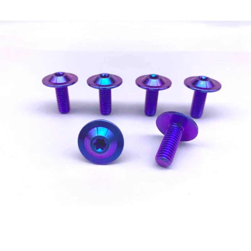 Disc Head Titanium bolts For Brake Fluid Reservoir Fastener Blue Purple Color