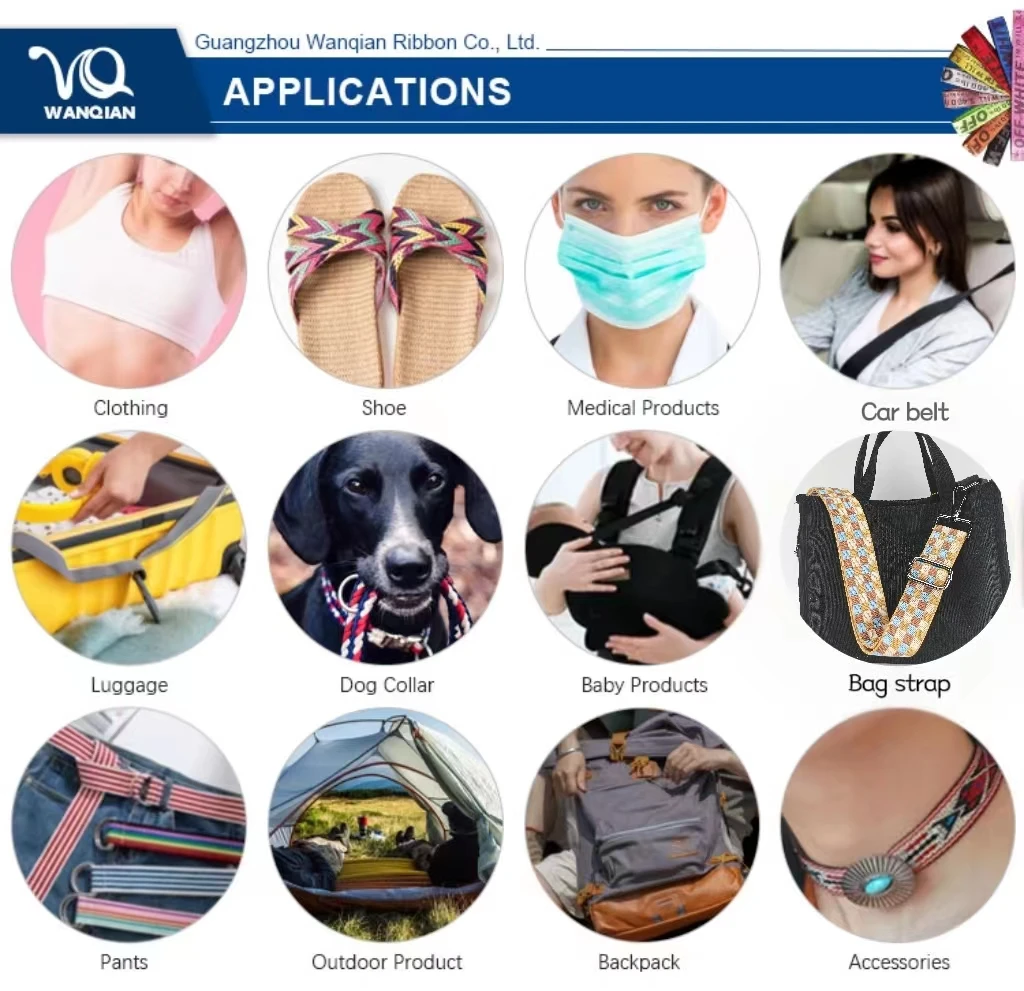 25mm Webbing 100% Polyester Jacquard Webbing for Luggage Straps Plaid Ribbon for Camera Straps