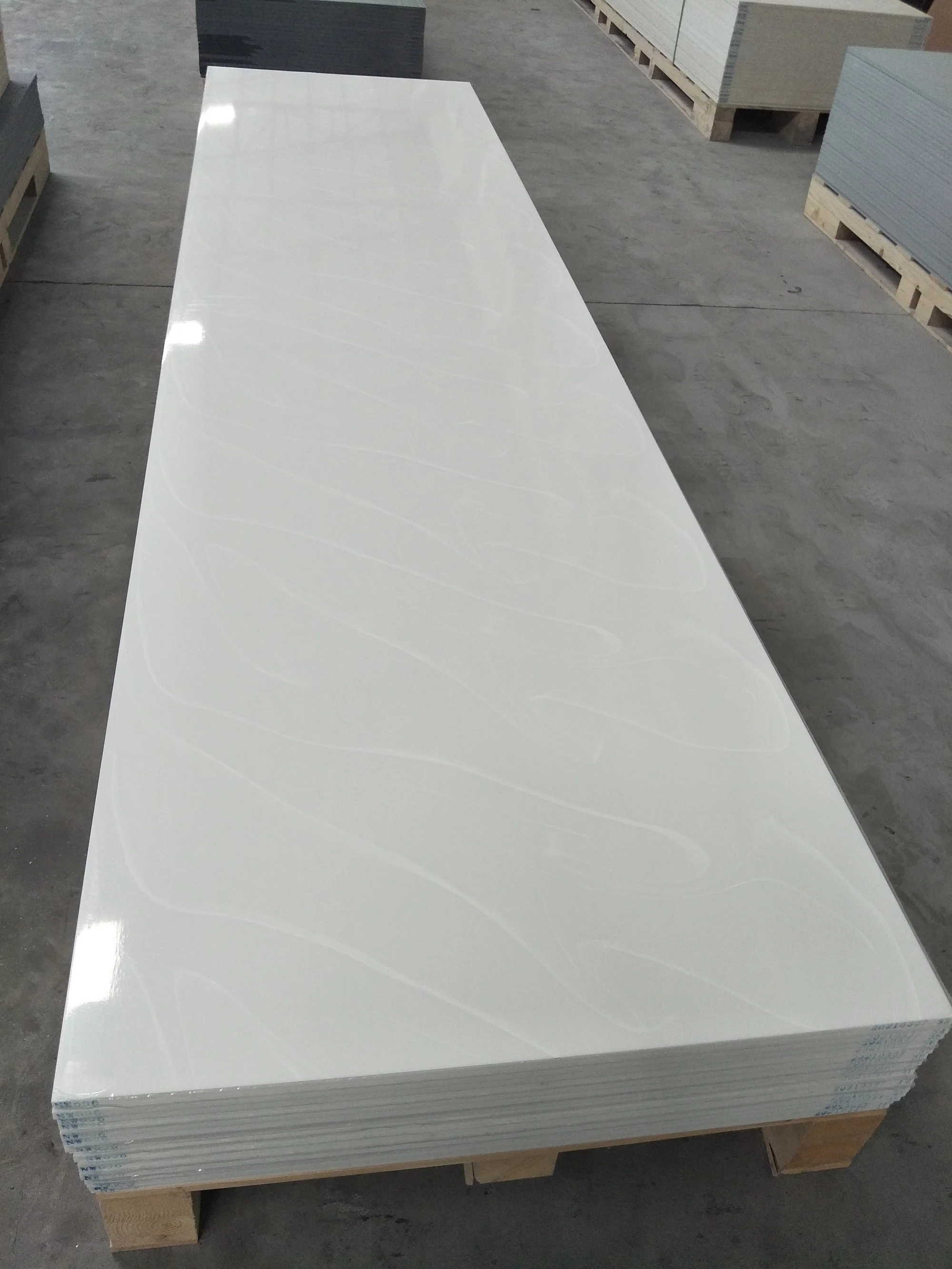 Engineered stone silica free Dark white artificial stone marble sheet modern style acrylic solid surface sheets for countertops