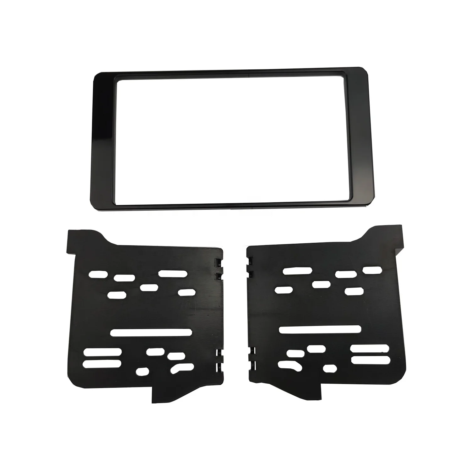 Double 2 Din Car Radio Fascia Frame for MITSUBISHI Outlander Lancer Pajero ASX RVR PEUGEOT CITROEN 2006+ Stereo Panel Dash Kit