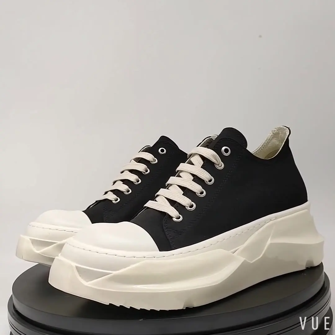 Unisex RicoWees shoes man new low-top canvas breathable student shoes boys lace-up thick-soled high-rise board shoes for women