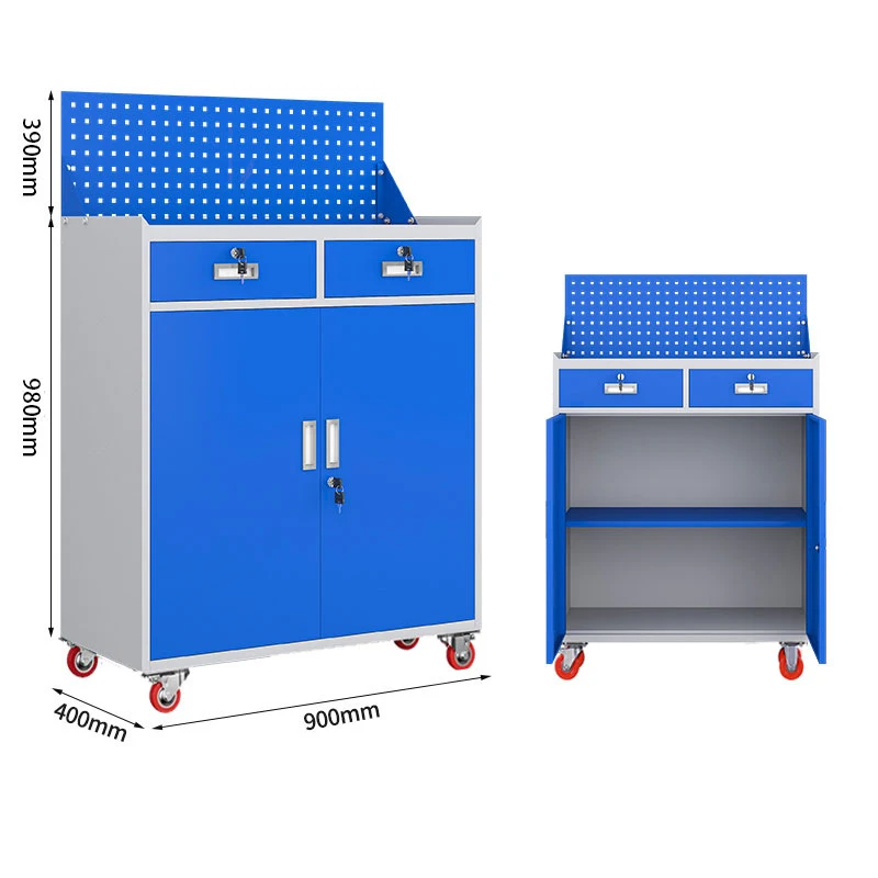 Two-door garage cabinet workshop Heavy duty safety lockers Metal tool cabinets