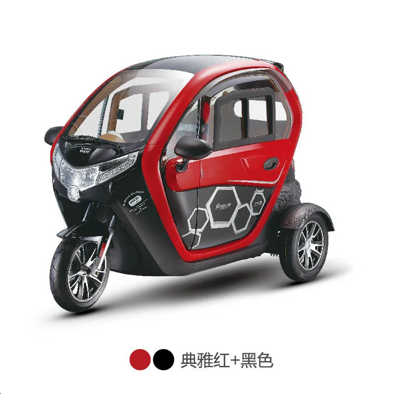 EEC high-end fully enclosed mini electric car Household 2-door 3-seater adult electric tricycles