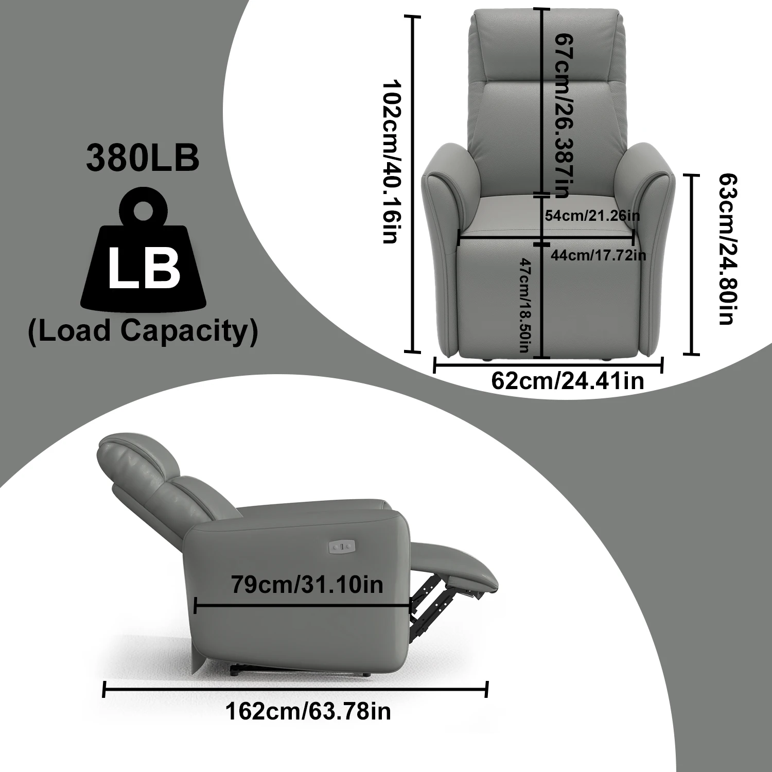 HOYOO Single Sofa Modern Reclinable Chaise Longue Office Sofa Chair Woodless Furniture Living Room Sofa Electric Fabric One Seat