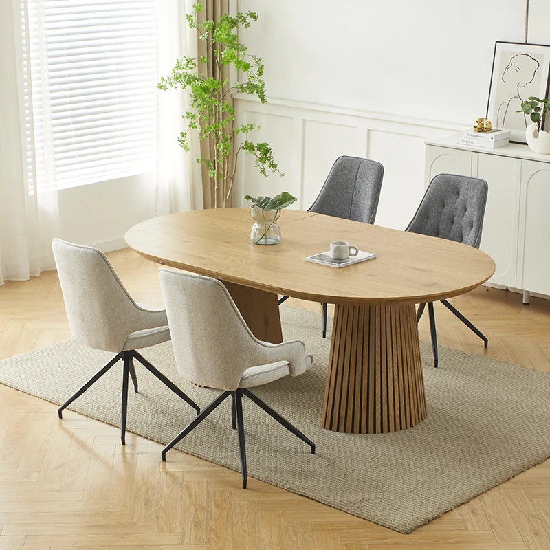 Living Room Table Set Modern Home Kitchen dining table Set Wooden Extendable Wood dining table 6 Seater
