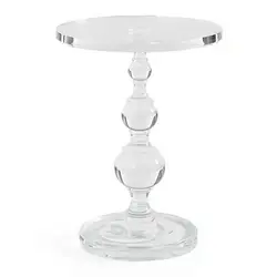 Full Clear Acrylic Coffee Table Classic Round Carved Plexiglass Side Table Traditional Acrylic Furniture