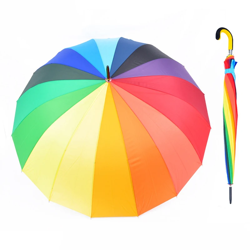 
Оптовая продажа, 16 костей, креативный автоматический зонт, красочный длинный прямой подарок, зонт 