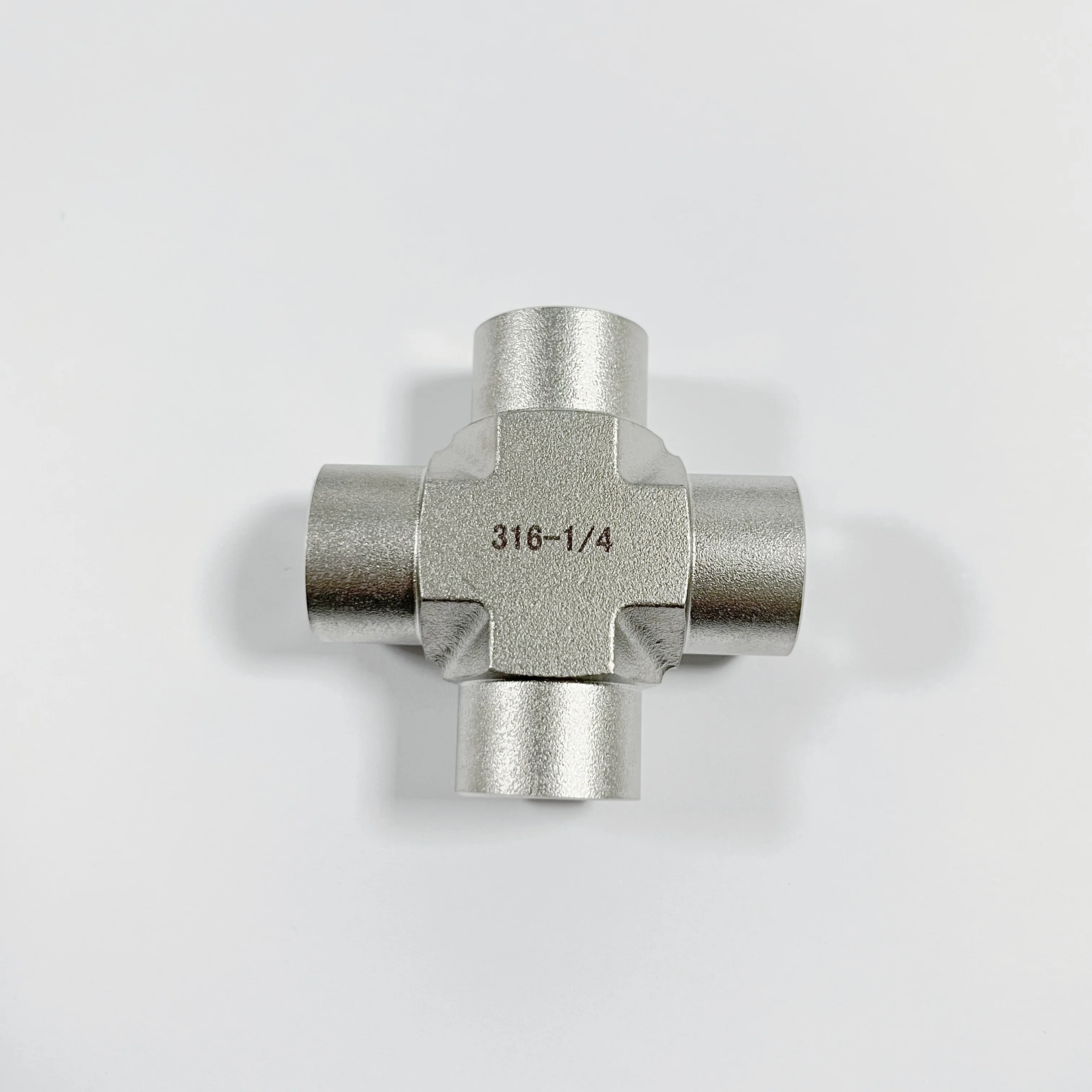 WAKAMASTU Solid 304 Stainless Steel 4 ways cross female threaded 1/8 1/4 3/8 1/2 1 inch NPT BSPT Hydraulic Gas fuel pipe fitting