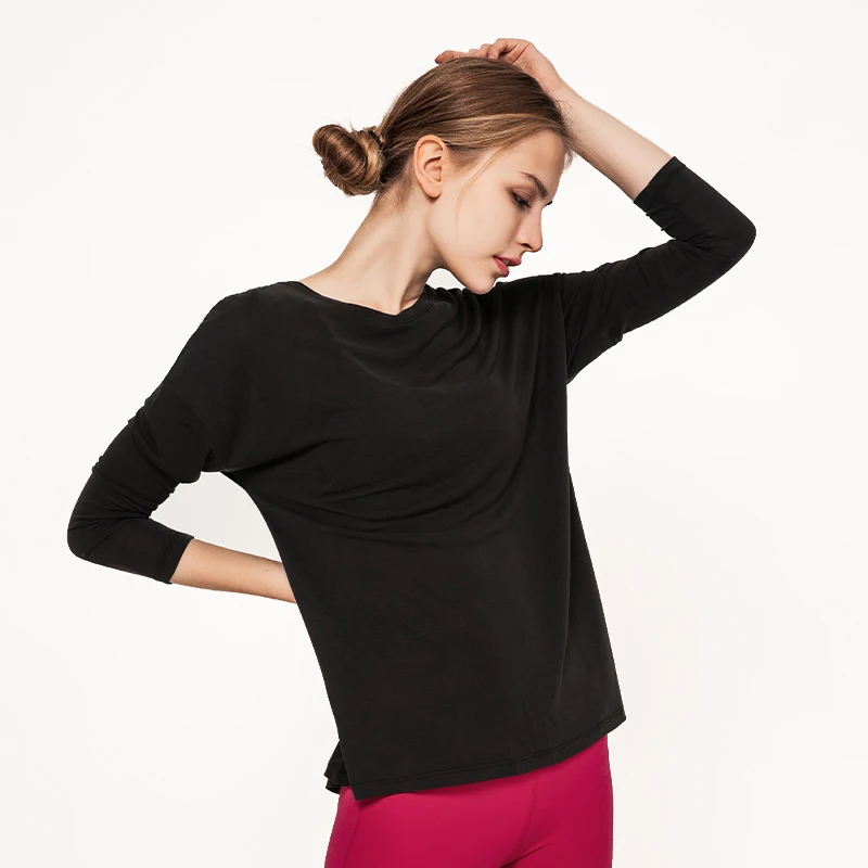 Private Label Long Sleeve Athletic Wear Fitness Loose Recycled Organic Yoga Clothing for Women